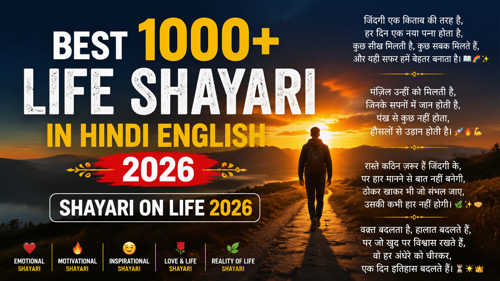 Best 1000+ Life Shayari In Hindi English 2026 | Shayari On Life 2026
