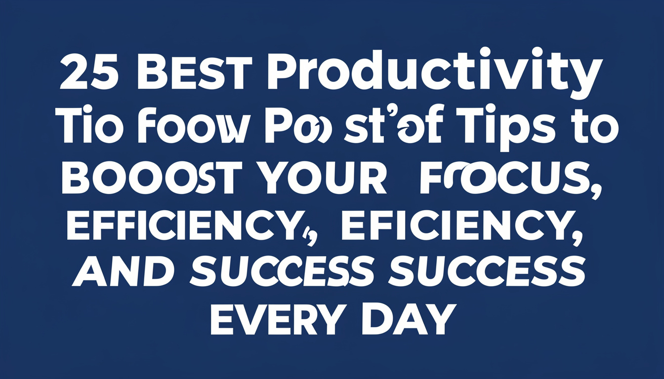 25 Best Productivity Tips to Boost Your Focus, Efficiency, and Success Every Day