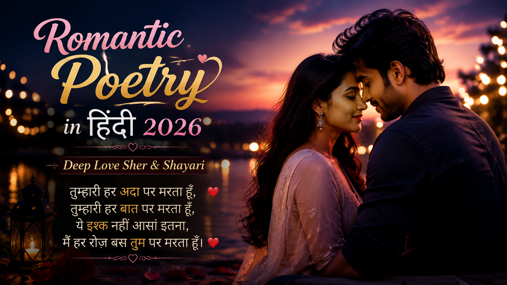 Romantic Poetry in Hindi 2026 | Deep Love Sher & Shayari